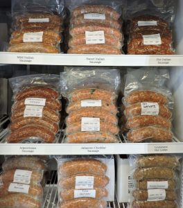 Frozen Sausages on Shelf | Gourmet Meat and Sausage